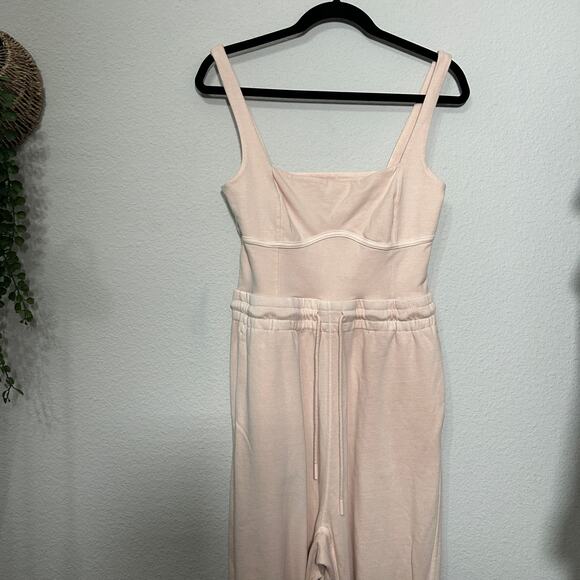 NEW Free People Inbound Jumpsuit Antique Blush Md Barrel Monochrome Athleisure - Picture 5 of 11